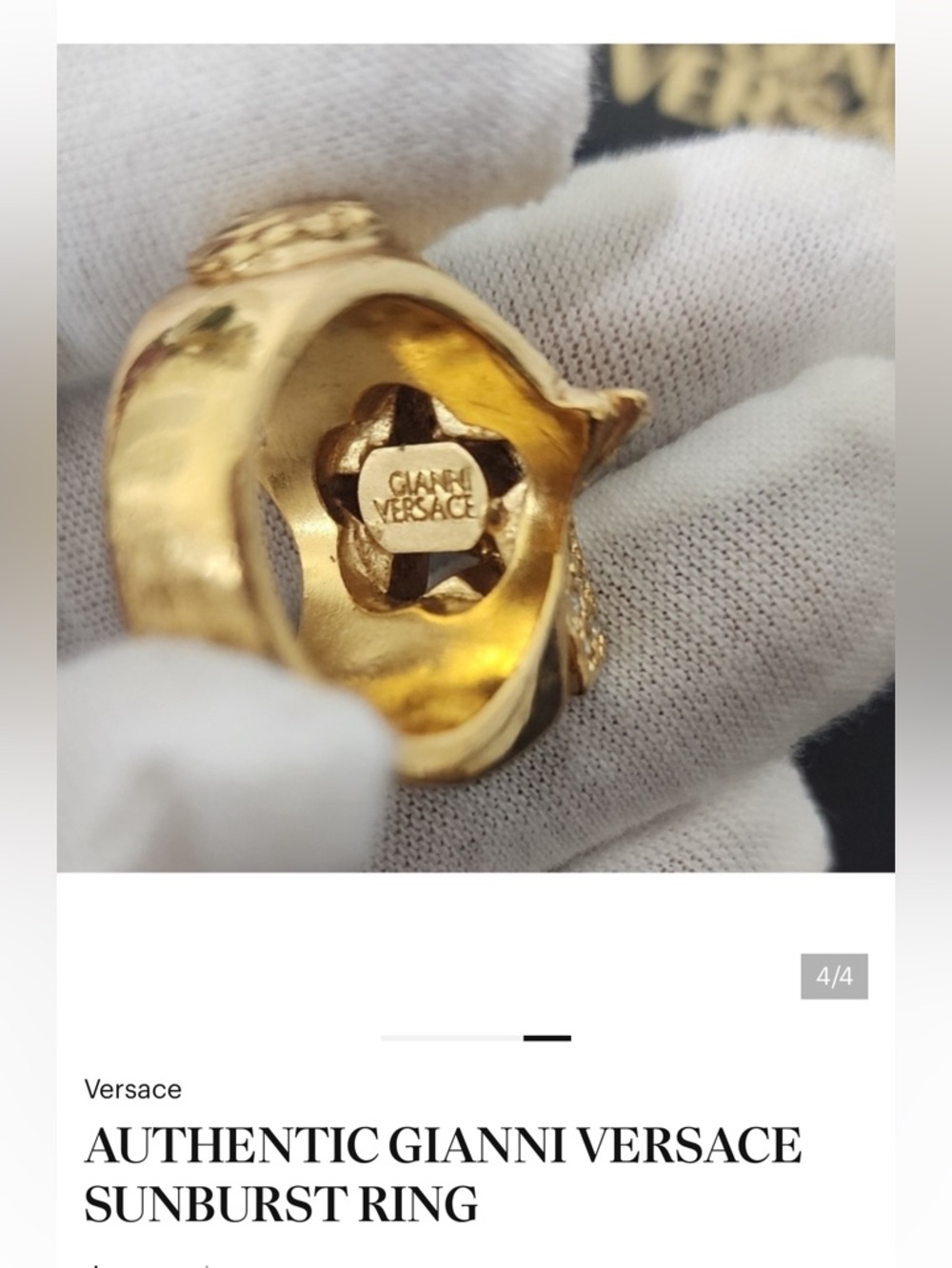 Versace
AUTHENTIC GIANNI VERSACE
SUNBURST RING
Versace Gold Star Ring - Picture 10 of 14